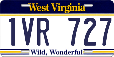WV license plate 1VR727