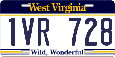 WV license plate 1VR728