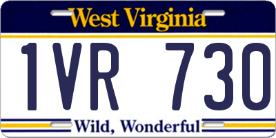 WV license plate 1VR730