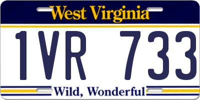 WV license plate 1VR733