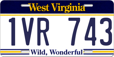 WV license plate 1VR743