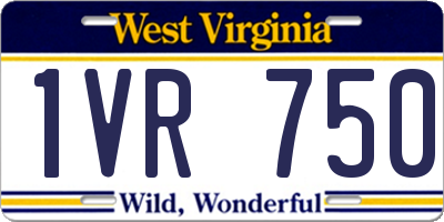 WV license plate 1VR750