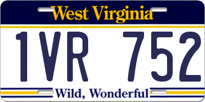 WV license plate 1VR752