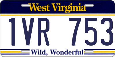 WV license plate 1VR753