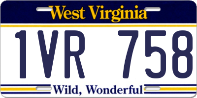 WV license plate 1VR758