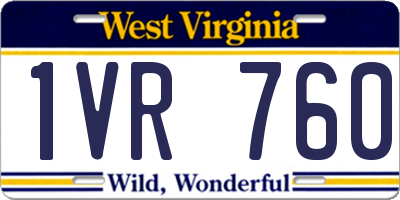 WV license plate 1VR760