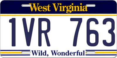 WV license plate 1VR763