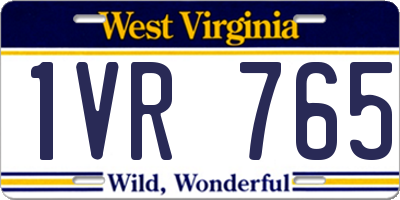 WV license plate 1VR765