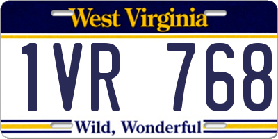 WV license plate 1VR768