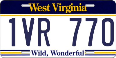 WV license plate 1VR770