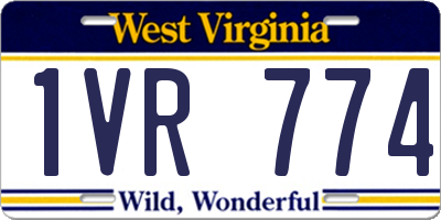 WV license plate 1VR774
