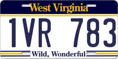 WV license plate 1VR783