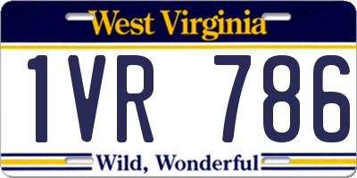 WV license plate 1VR786