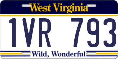 WV license plate 1VR793