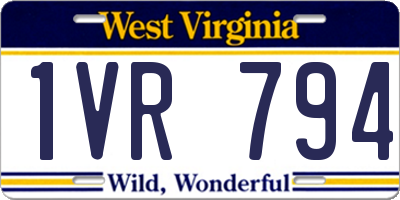 WV license plate 1VR794