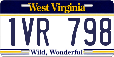 WV license plate 1VR798