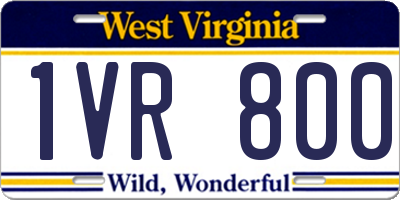 WV license plate 1VR800