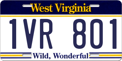 WV license plate 1VR801