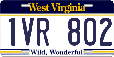 WV license plate 1VR802