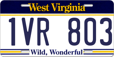 WV license plate 1VR803
