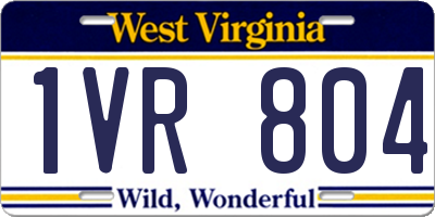 WV license plate 1VR804
