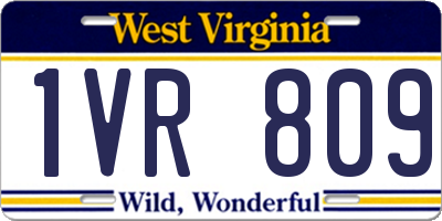 WV license plate 1VR809