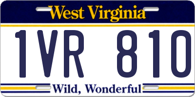WV license plate 1VR810
