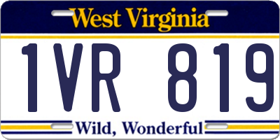 WV license plate 1VR819
