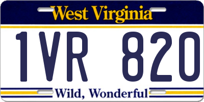 WV license plate 1VR820