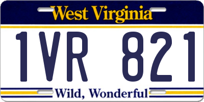 WV license plate 1VR821