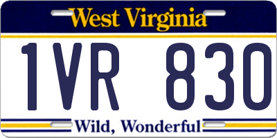 WV license plate 1VR830