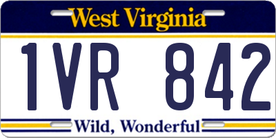 WV license plate 1VR842