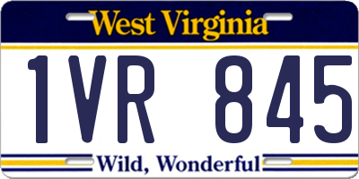WV license plate 1VR845
