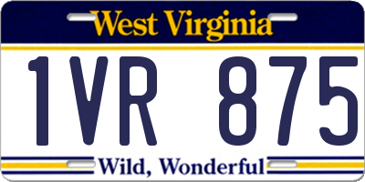 WV license plate 1VR875