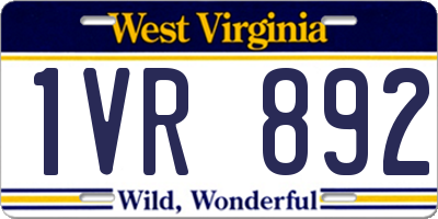 WV license plate 1VR892