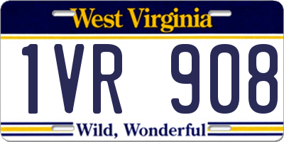 WV license plate 1VR908