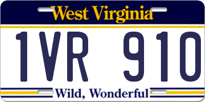 WV license plate 1VR910