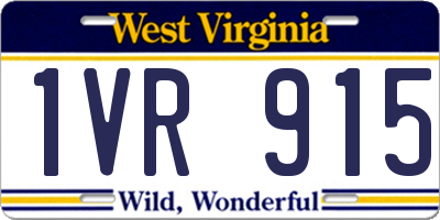 WV license plate 1VR915