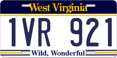 WV license plate 1VR921