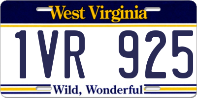 WV license plate 1VR925