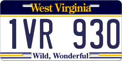 WV license plate 1VR930