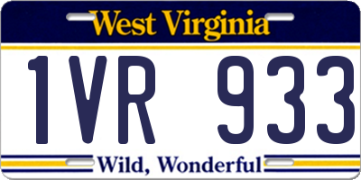 WV license plate 1VR933