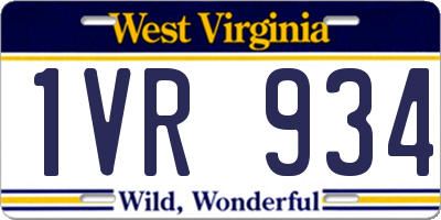 WV license plate 1VR934