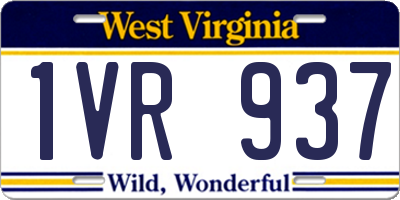 WV license plate 1VR937