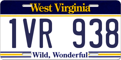 WV license plate 1VR938