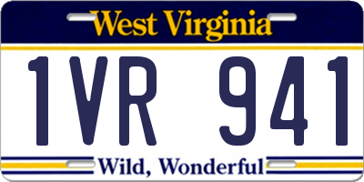 WV license plate 1VR941