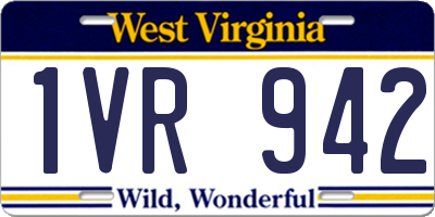 WV license plate 1VR942