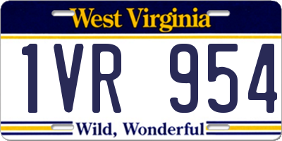 WV license plate 1VR954