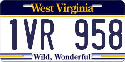 WV license plate 1VR958