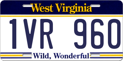 WV license plate 1VR960